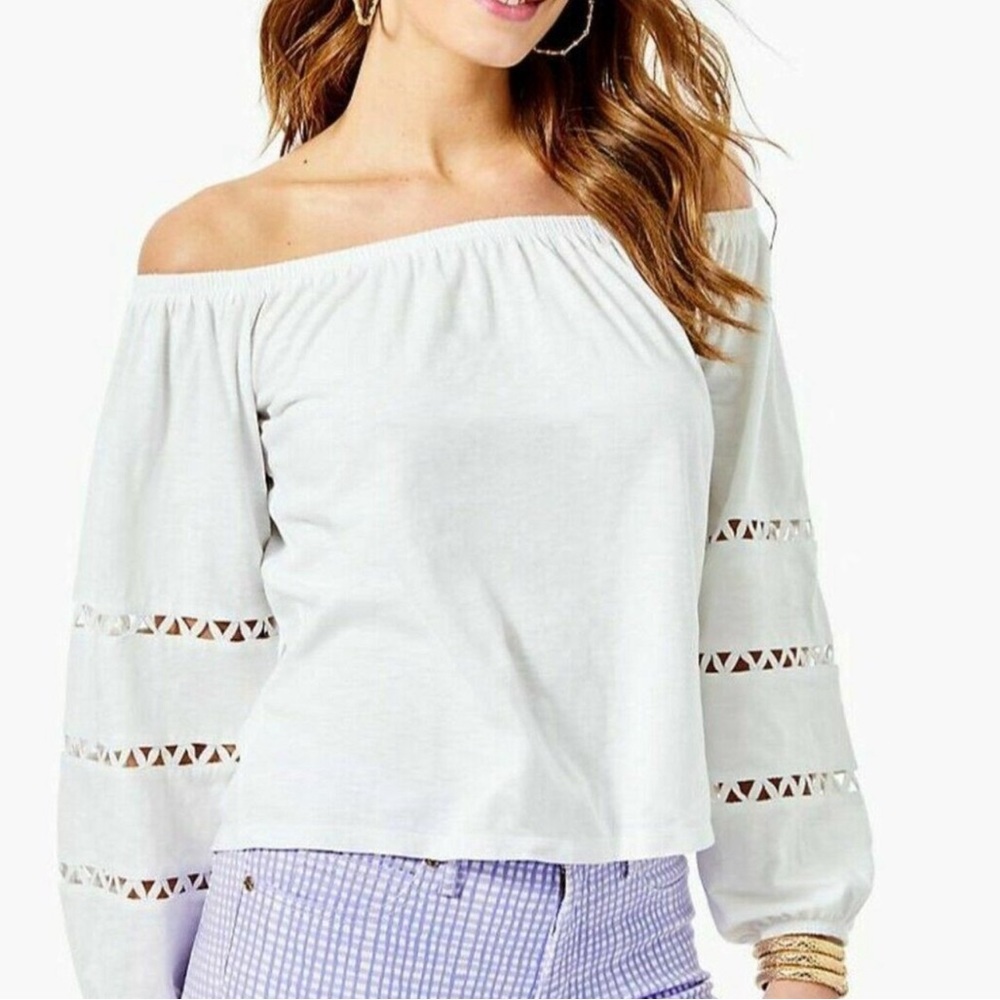 Lilly Pulitzer Katt Off-the-Shoulder Top. Size Medium